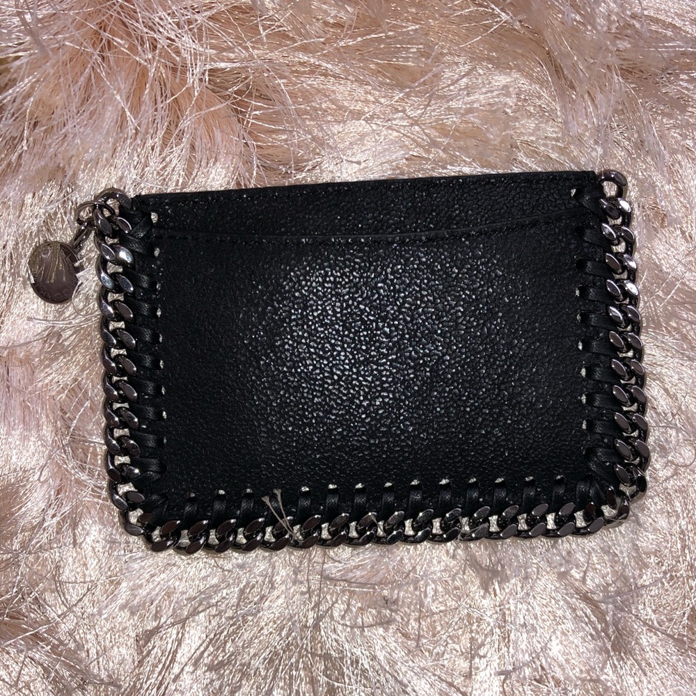 STELLA MCCARTNEY BLACK FALABELLA CARD HOLDER